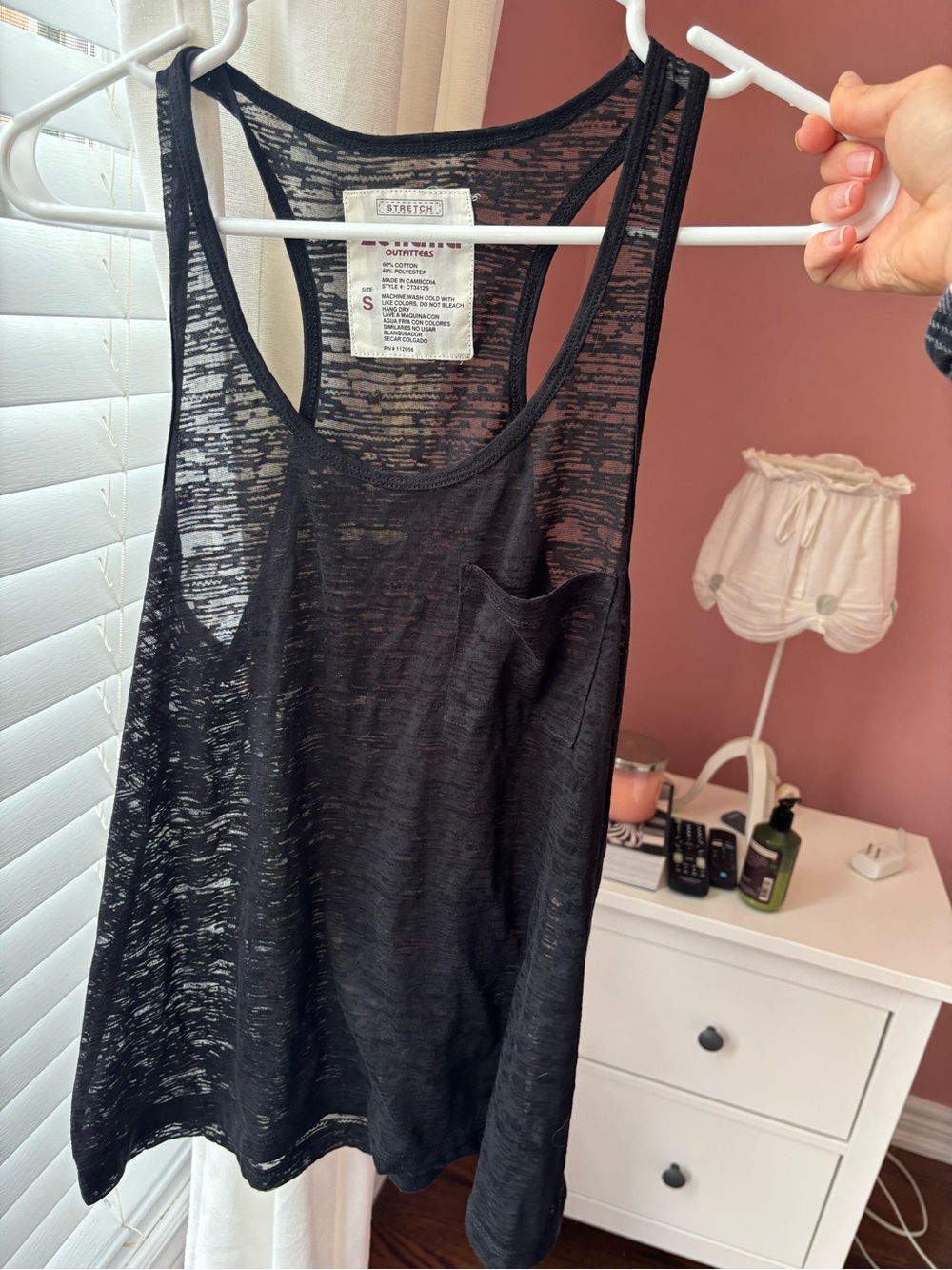 Zenana Outfitters Black Sheer Slub Racerback Tank